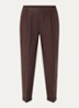 High waist cropped tapered fit pantalon van linnen - Bruin