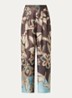 High waist loose fit broek met bloemenprint - Bruin