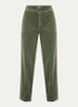 High waist straight fit broek van corduroy met steekzakken - Groen