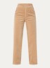 High waist straight fit broek van corduroy met steekzakken - Camel