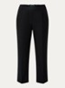 High waist straight fit chino van linnen met steekzakken - Zwart