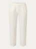 High waist straight fit chino van linnen met steekzakken - Creme