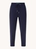 High waist tapered fit cropped pantalon met trekkoord - Donkerblauw