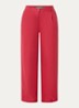 High waist wide fit chino van linnen met steekzakken - Rood