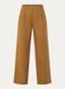 High waist wide fit chino van linnen met steekzakken - Camel