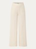 High waist wide fit pantalon van linnen - Beige