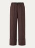 Low waist broek van linnen met steekzakken - Donkerbruin