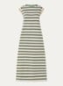 Maxi T-shirt jurk met streepprint - Groen
