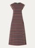 Maxi T-shirt jurk met streepprint - Steenrood