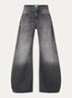 Mid waist wide fit jeans met steekzakken - Grijs