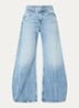 Mid waist wide fit jeans met steekzakken - Lichtblauw