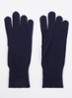 Ribgebreide handschoen van wol  - Donkerblauw