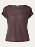 Semi-transparant T-shirt met ruches - Bruin