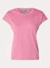 T-shirt met ronde hals en split - Roze