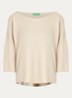 Top in linnenblend met boothals - Vanillegeel