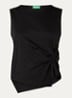 Top met knoopdetail  - Zwart