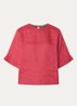 Tuniek met ronde hals - Kersenrood