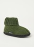 Cozy pantoffel van wol - Legergroen