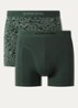 Boxershorts met logoband in 2-pack - Donkergroen