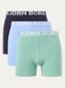 Boxershorts met logoband in 3-pack - Lichtblauw
