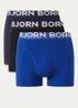Boxershorts met logoband in 3-pack - Royalblauw