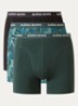 Boxershorts met logoband in 3-pack - Donkergroen