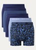 Boxershorts met logoband in 5-pack - Blauw