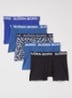Cotton Stretch boxershorts met logoband in 3-pack - Blauw
