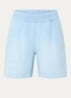 Evy mid waist straight fit korte broek in linnenblend - Lichtblauw