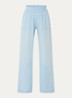 Stella high waist wide fit broek van chambray - Lichtblauw