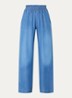 Stella high waist wide fit broek van chambray - Blauw