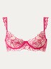Amarosa beugel bh van mesh met borduring - Fuchsia