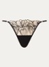 Amarosa tanga van mesh met borduring - Zwart