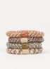 Kknekki gevlochten haarelastiekjes met lurex in 4-pack - Beige