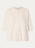 Naram oversized blouse van badstof met streepprint - Beige