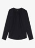 Banorah blouse in zijdeblend - Dark Blue-404 / Blauw