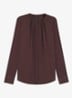 Banorah blouse in zijdeblend - Dark Brown-206 / Bruin