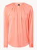 Banorah blouse van zijde met gedrapeerde hals  - Zalmroze