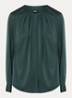 Banorah blouse van zijde met gedrapeerde hals  - Donkergroen