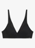 Superzachte kanten bralette met goudkleurig plaatje - Zwart