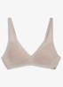 Superzachte kanten bralette met goudkleurig plaatje - Beige