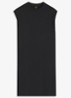 C_Edress_5 midi T-shirt jurk met split - Black-001 / Zwart
