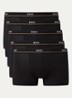Essential boxershorts met logoband in 5-pack - Zwart