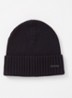Fati ribgebreide muts van wol met logo - Blauw