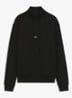 Fijngebreide sweater met halve rits - Zwart