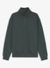 Fijngebreide sweater met halve rits - Donkergroen