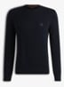 Gebreide trui van katoen en kasjmier met logolabel - Dark Blue-404 / Blauw
