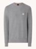 Gestructureerde met logopatch van katoen en kasjmier - Light/Pastel Grey-051 / Grijs
