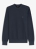 Gestructureerde met logopatch van katoen en kasjmier - Dark Blue-406 / Blauw