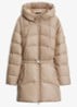 Gewatteerde parka met capuchon en afneembare riem - Beige